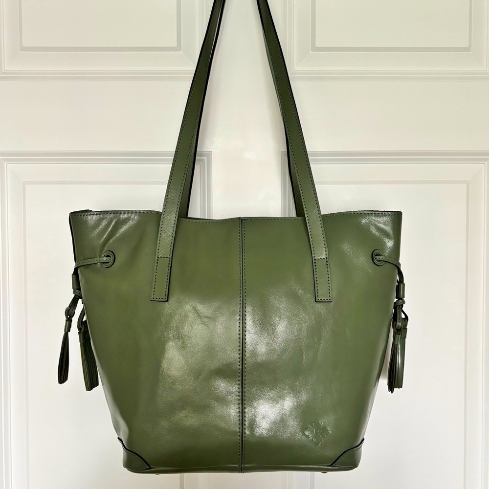 PATRICIA NASH Kemble Genuine Leather Sage Tote Shoulder Bag—NWT